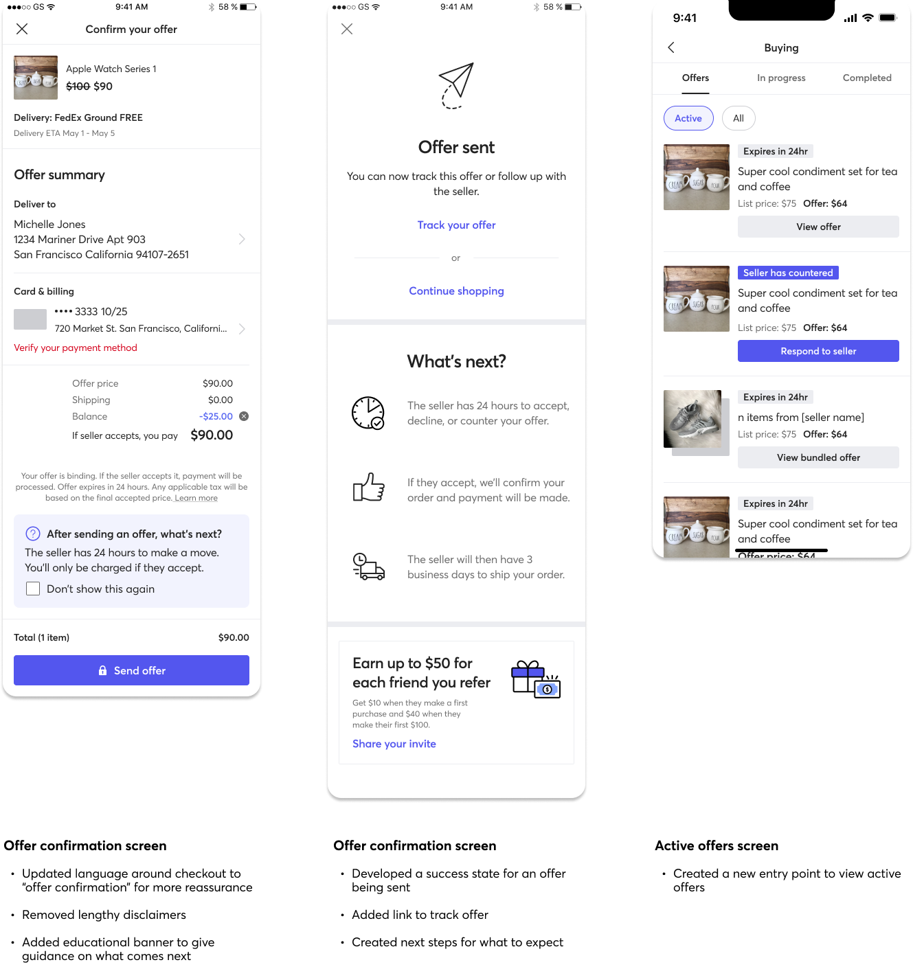 Final app design for offers experience - screen 2